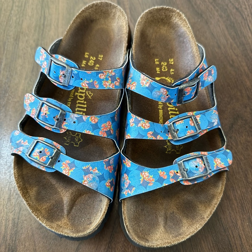 Papillo by Birkenstock Blue Floral Sandals